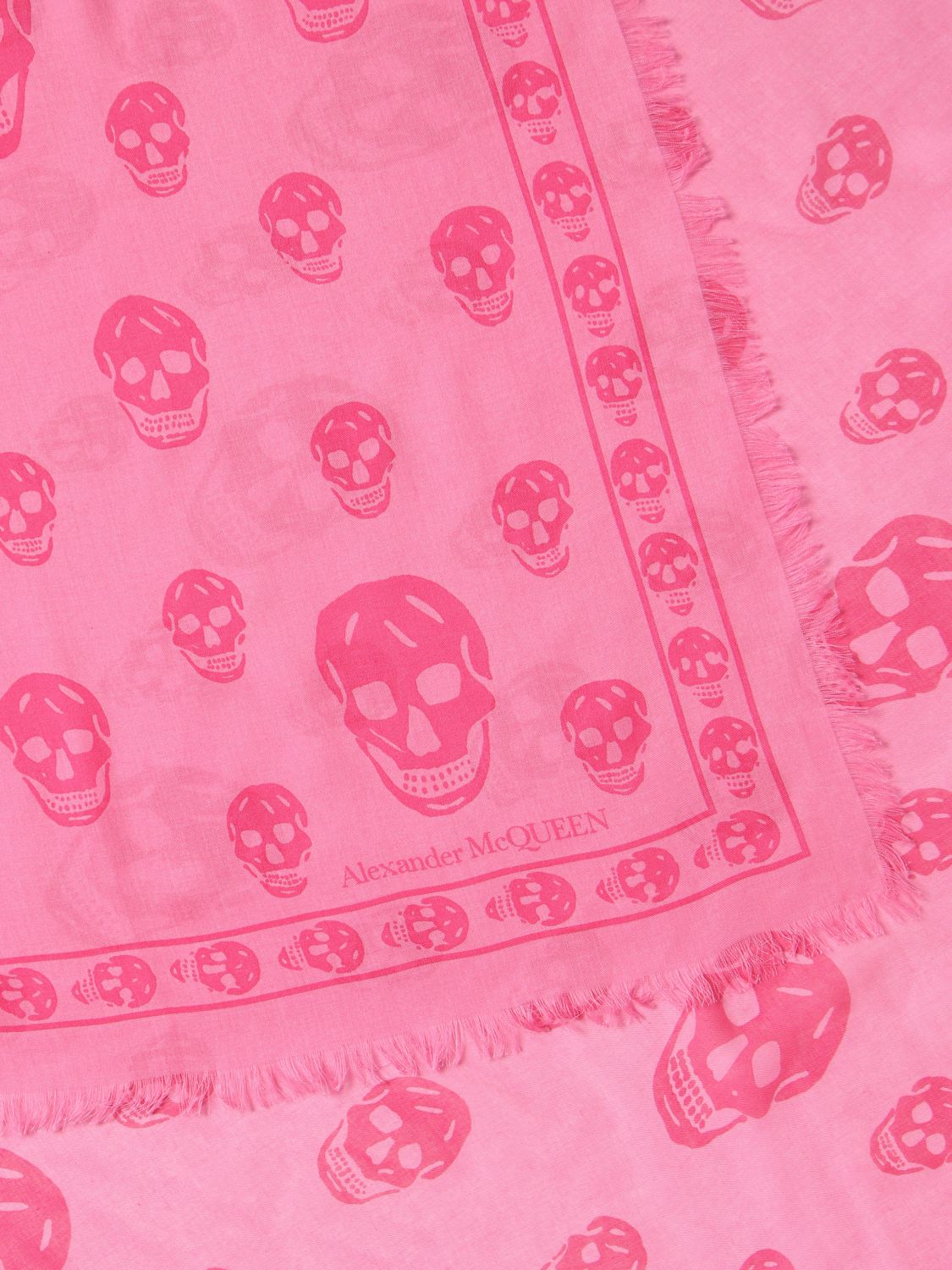 Sciarpa Alexander Mcqueen: Sciarpa Skull Alexander McQueen in misto seta rosa 3