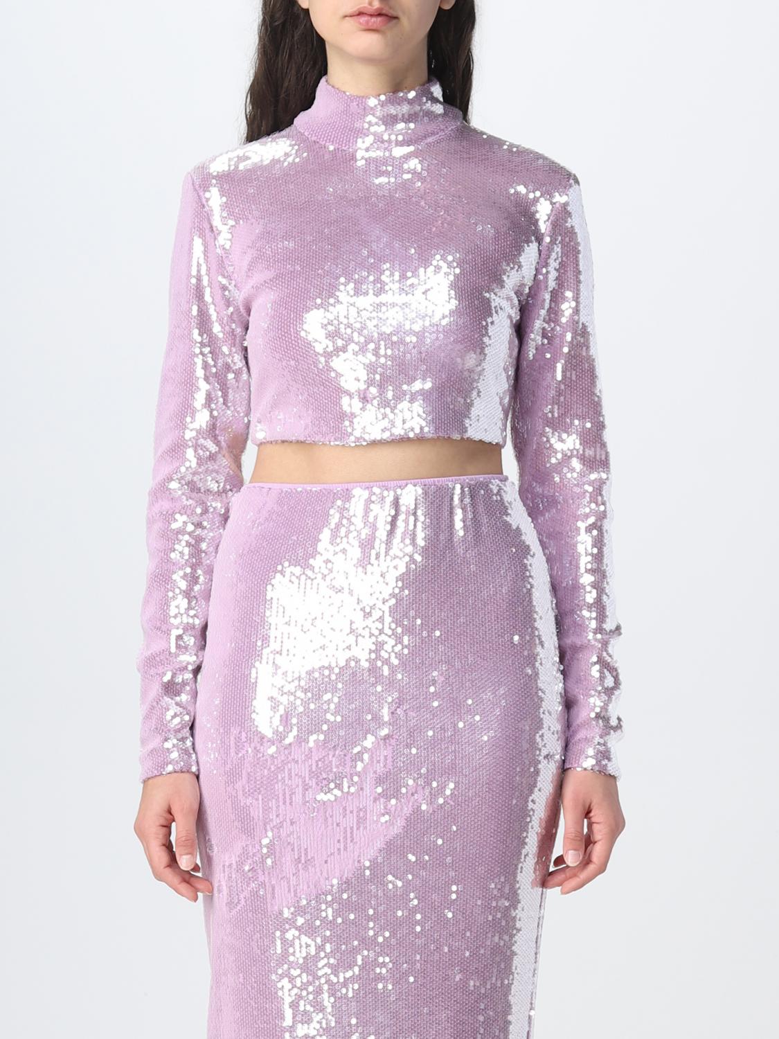 Rotate Birger Christensen Top Rotate Woman Color Lilac In Lilac