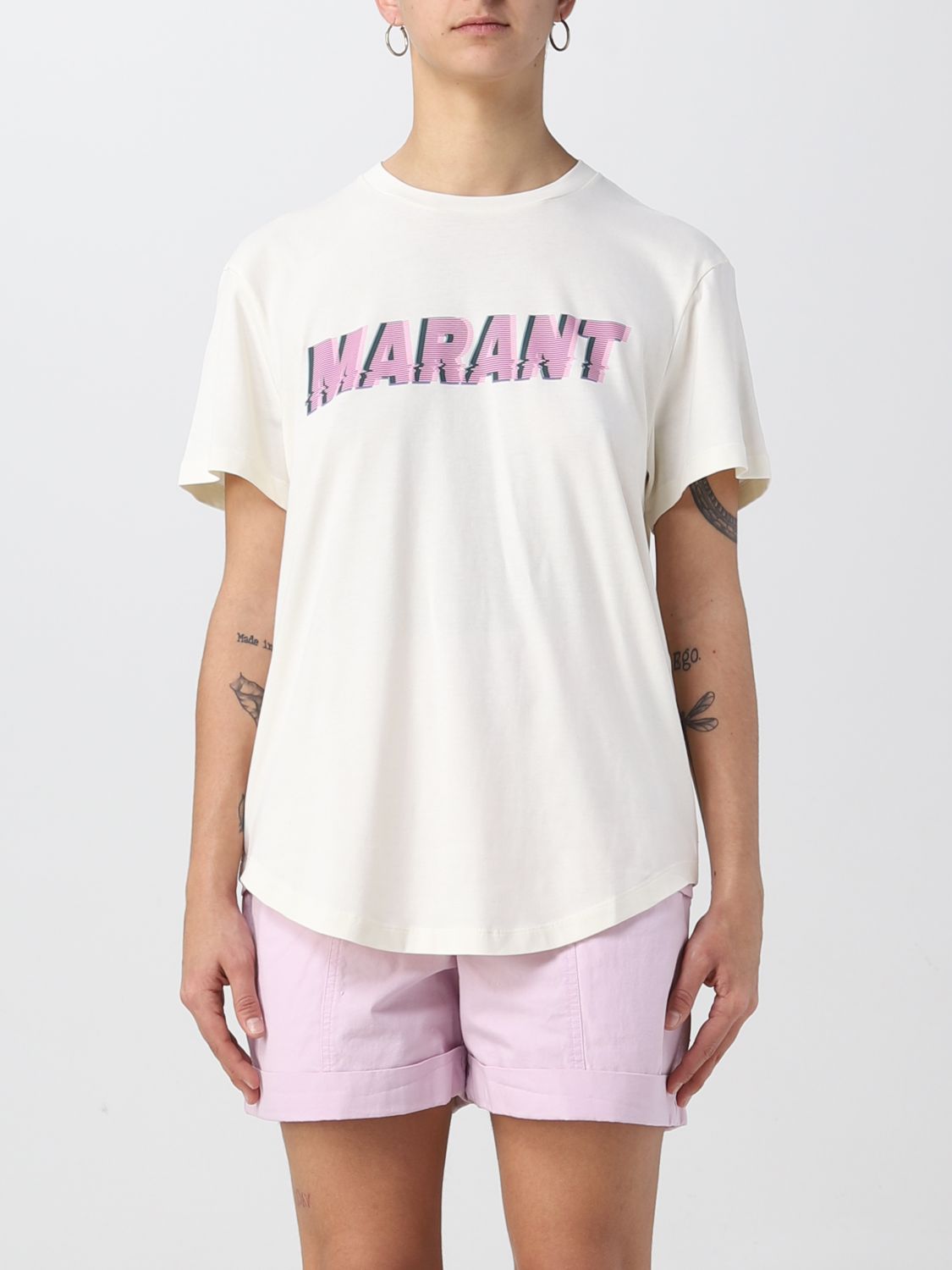 ISABEL MARANT ETOILE: t-shirt for woman Yellow | Isabel Marant t-shirt TS0035FAA1N91E online on GIGLIO.COM