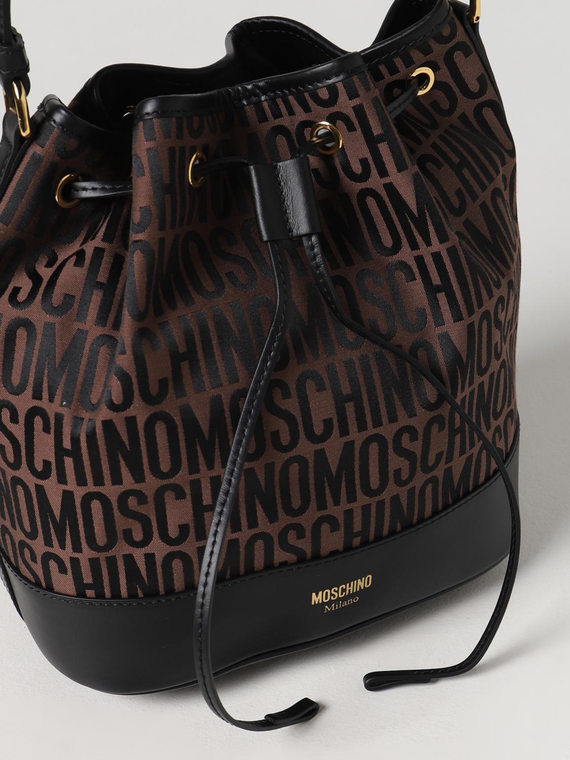 MOSCHINO COUTURE Borsa in tessuto e pelle Marrone Borsa A Spalla