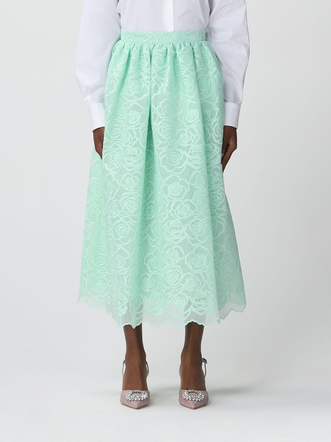 Shop Vivetta Skirt  Woman Color Green