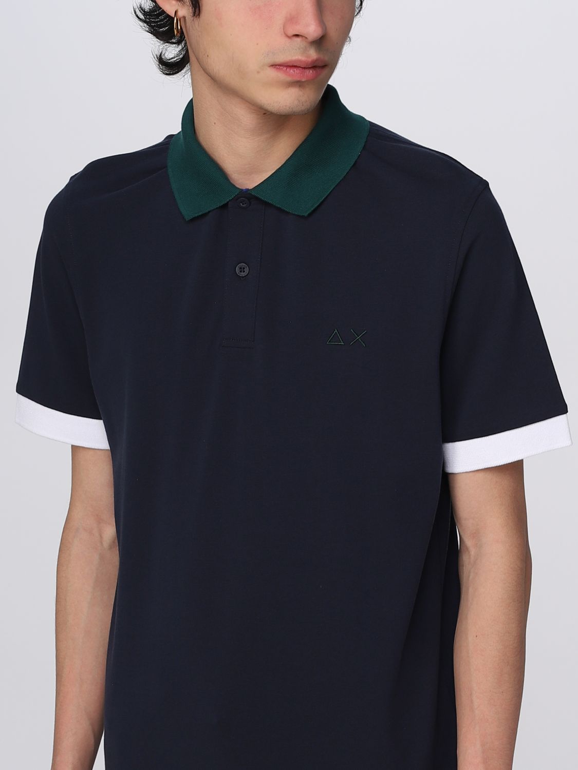 SUN 68: polo shirt for man - Navy | Sun 68 polo shirt A33114 online on ...