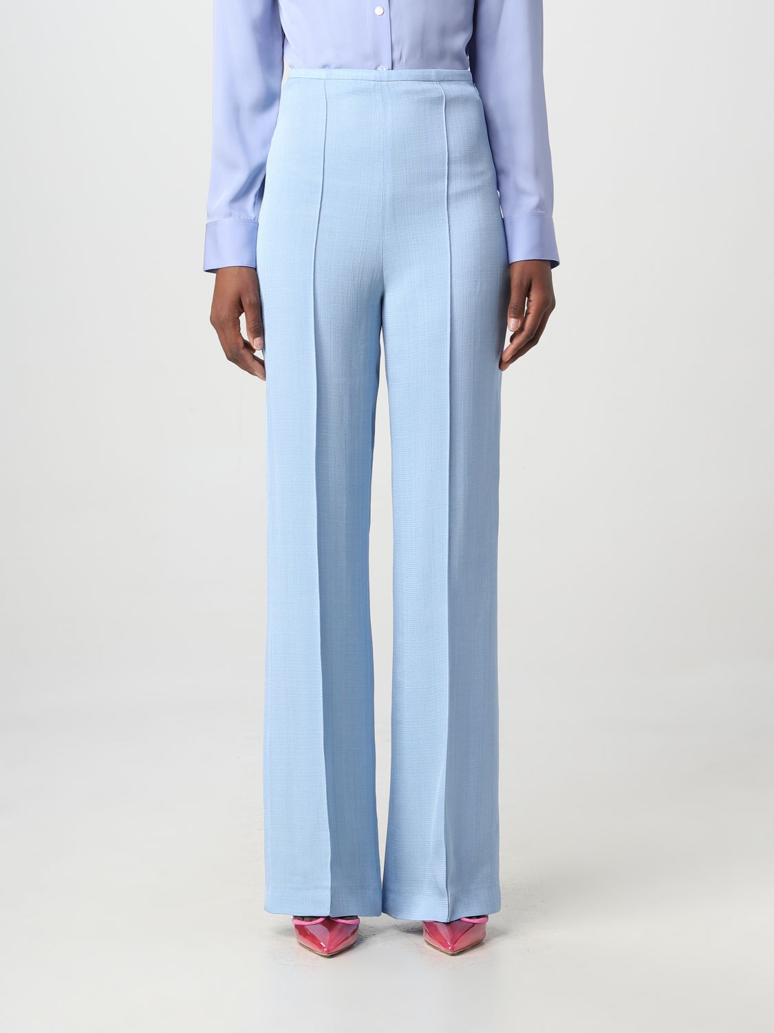 ROHE PANTS ROHE WOMAN COLOR GNAWED BLUE,d98472011