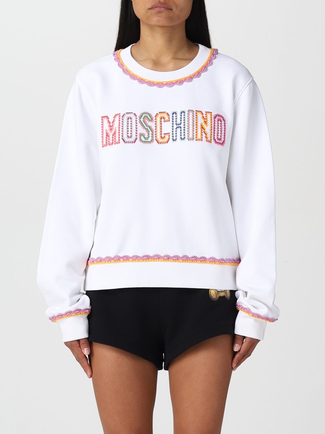 Shop Moschino Couture Sweatshirt  Woman Color White