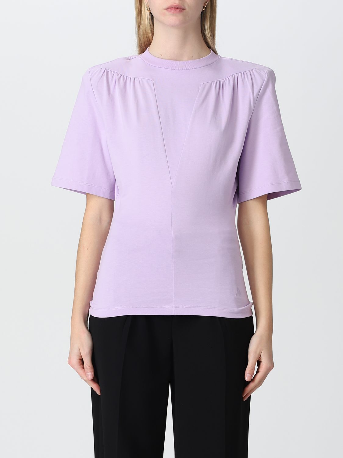Shop Attico T-shirt In Jersey In Lilac