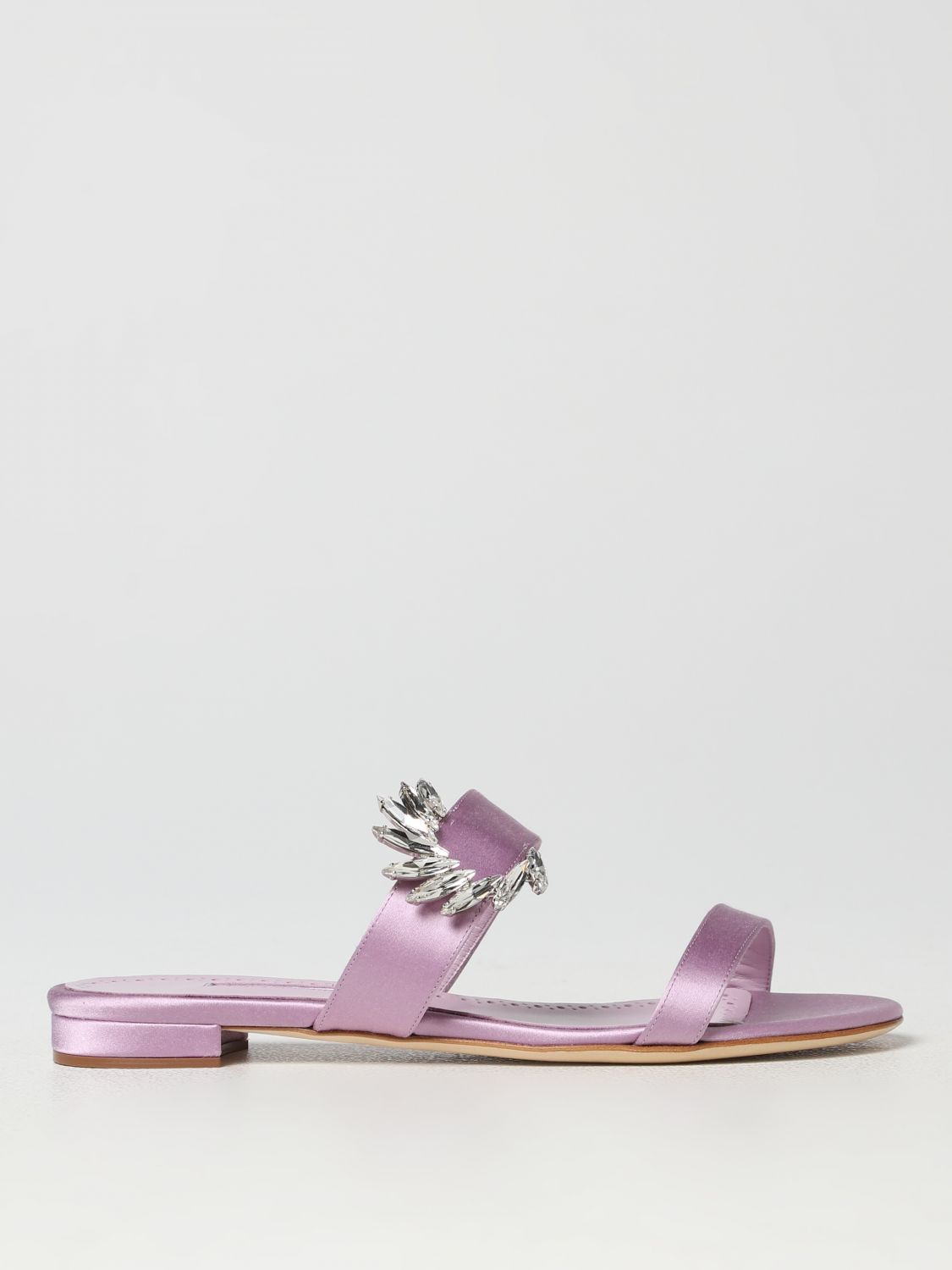 MANOLO BLAHNIK: flat sandals for woman - Violet | Manolo Blahnik flat ...