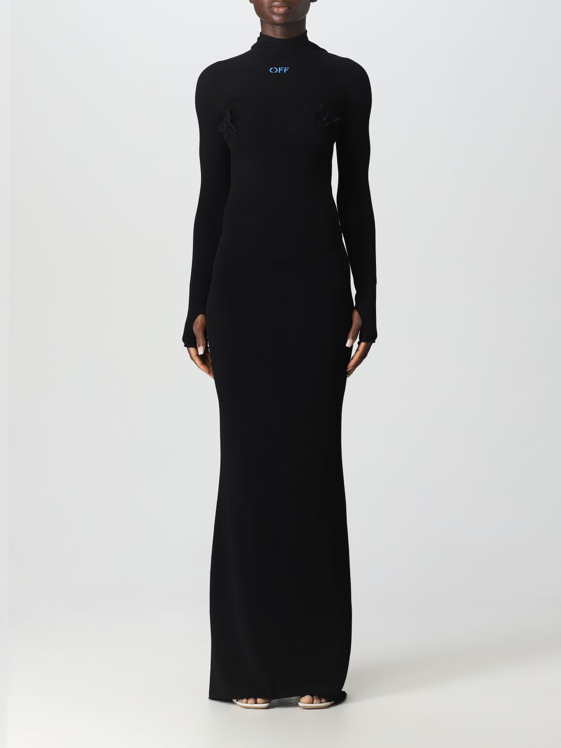 Off-white Dress  Woman In Black