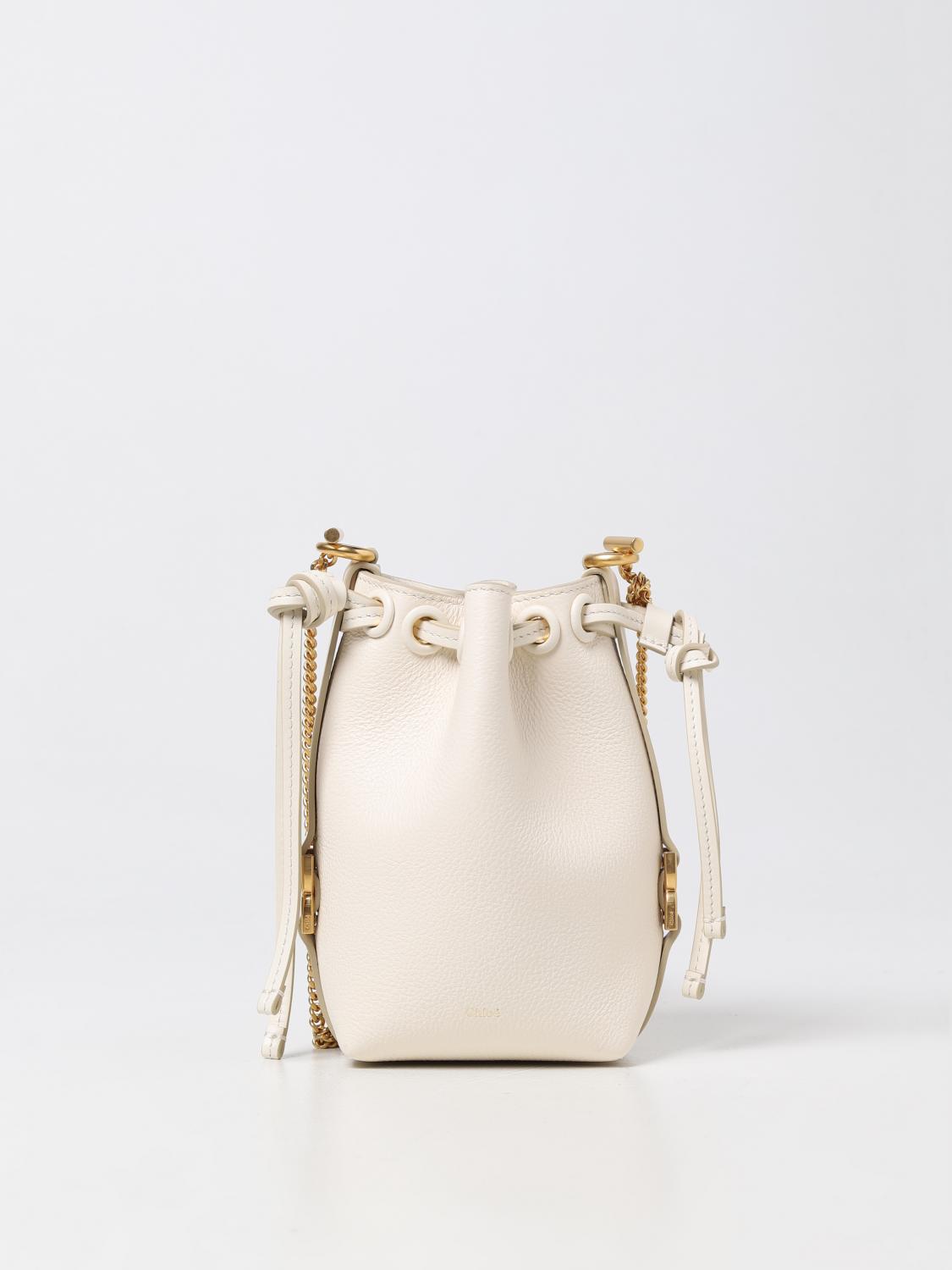 Chloé Marcie  Leather Bag In Ivory