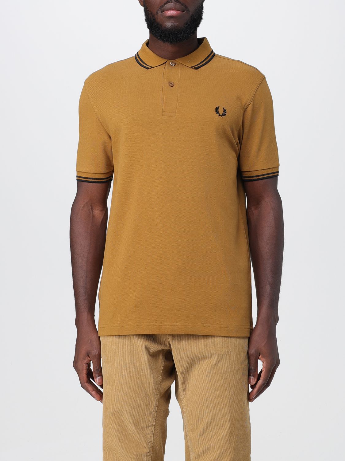 FRED PERRY POLO SHIRT FRED PERRY MEN COLOR CAMEL,e50052042