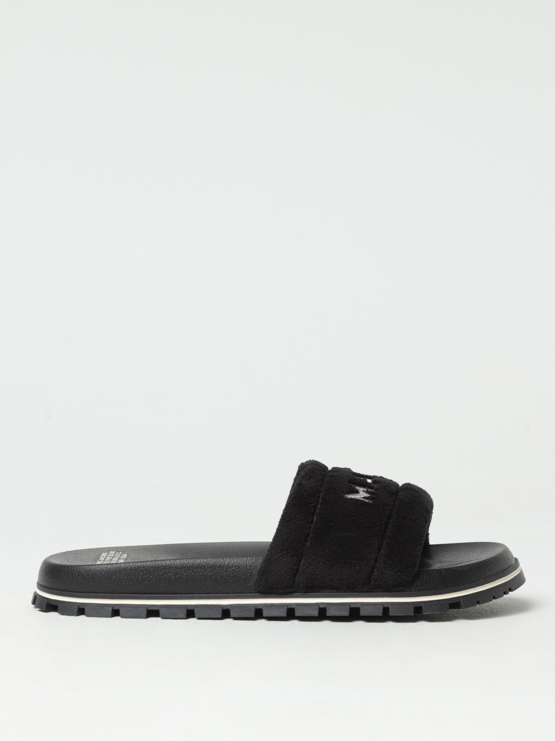 Shop Marc Jacobs Sandals In Rubber And Cotton Terry In Black