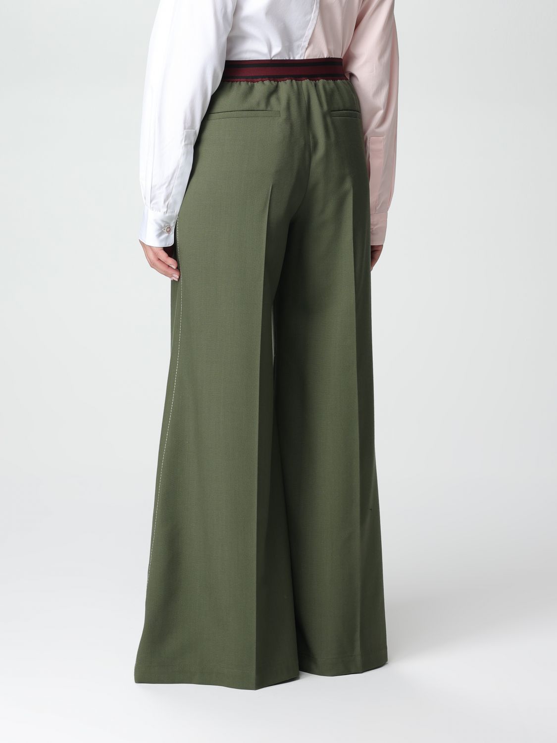 MARNI: pants in virgin wool - Green | Marni pants PAMA0428U0TW839