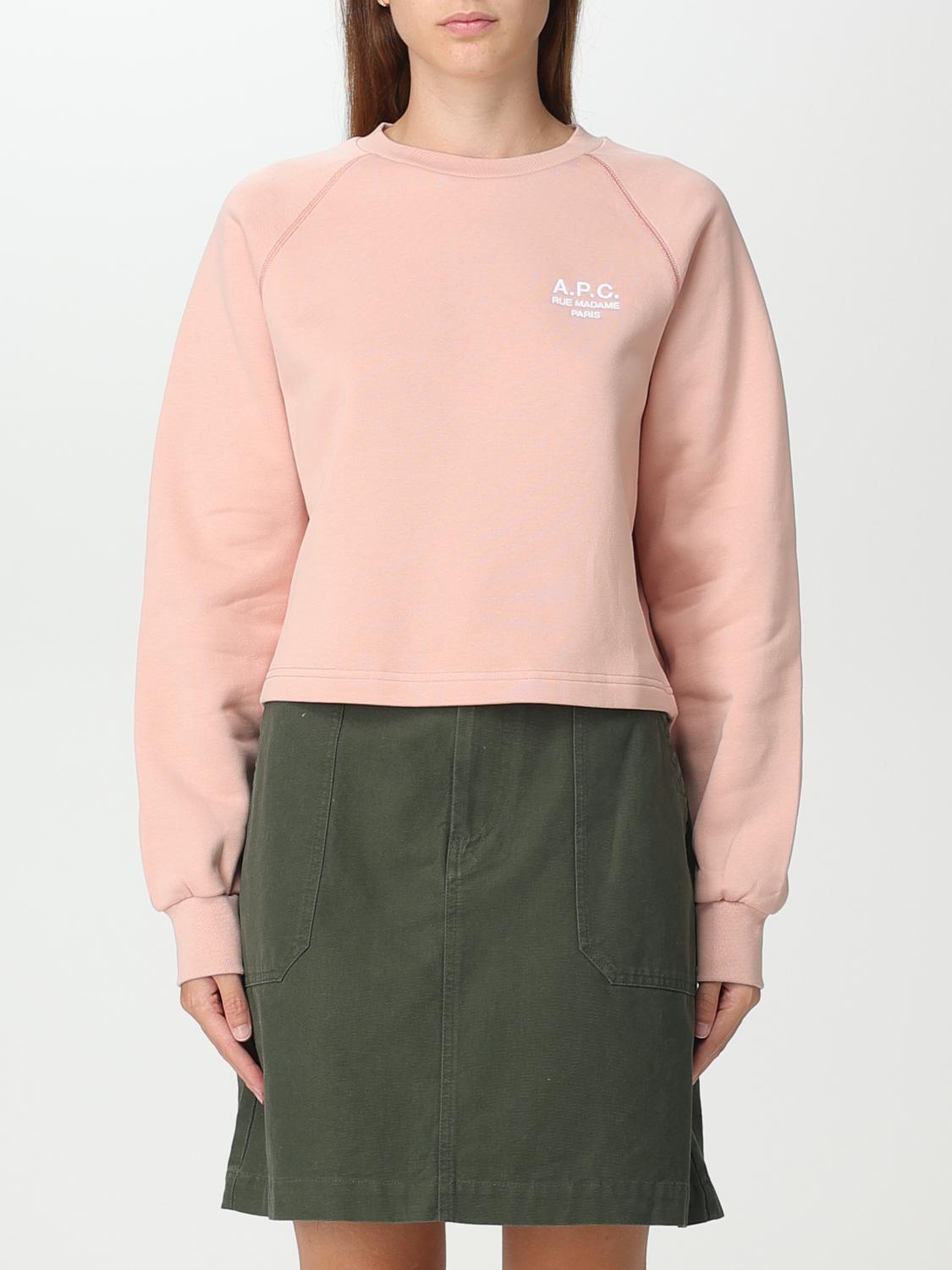 APC SWEATSHIRT A.P.C. WOMAN COLOR PINK,e60261010