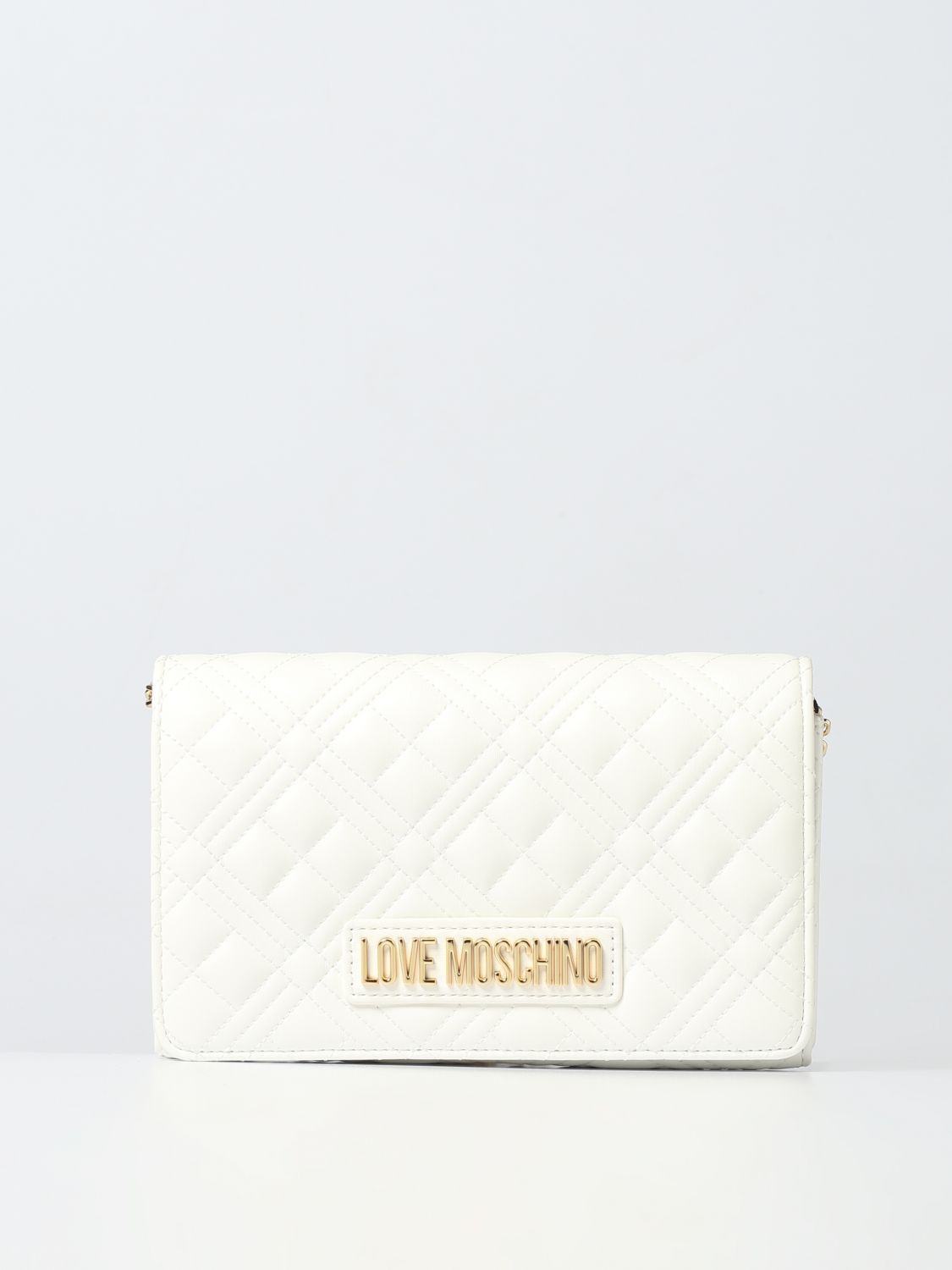 LOVE MOSCHINO wallet bag in quilted synthetic leather with logo