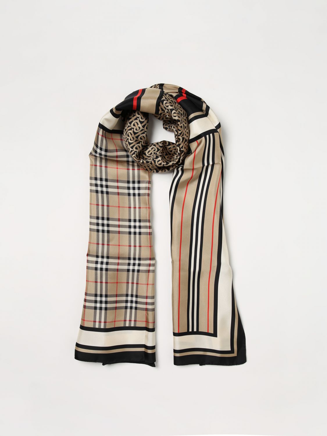 Burberry Scarf Monogram Design - Wool Silk Shawl Sale