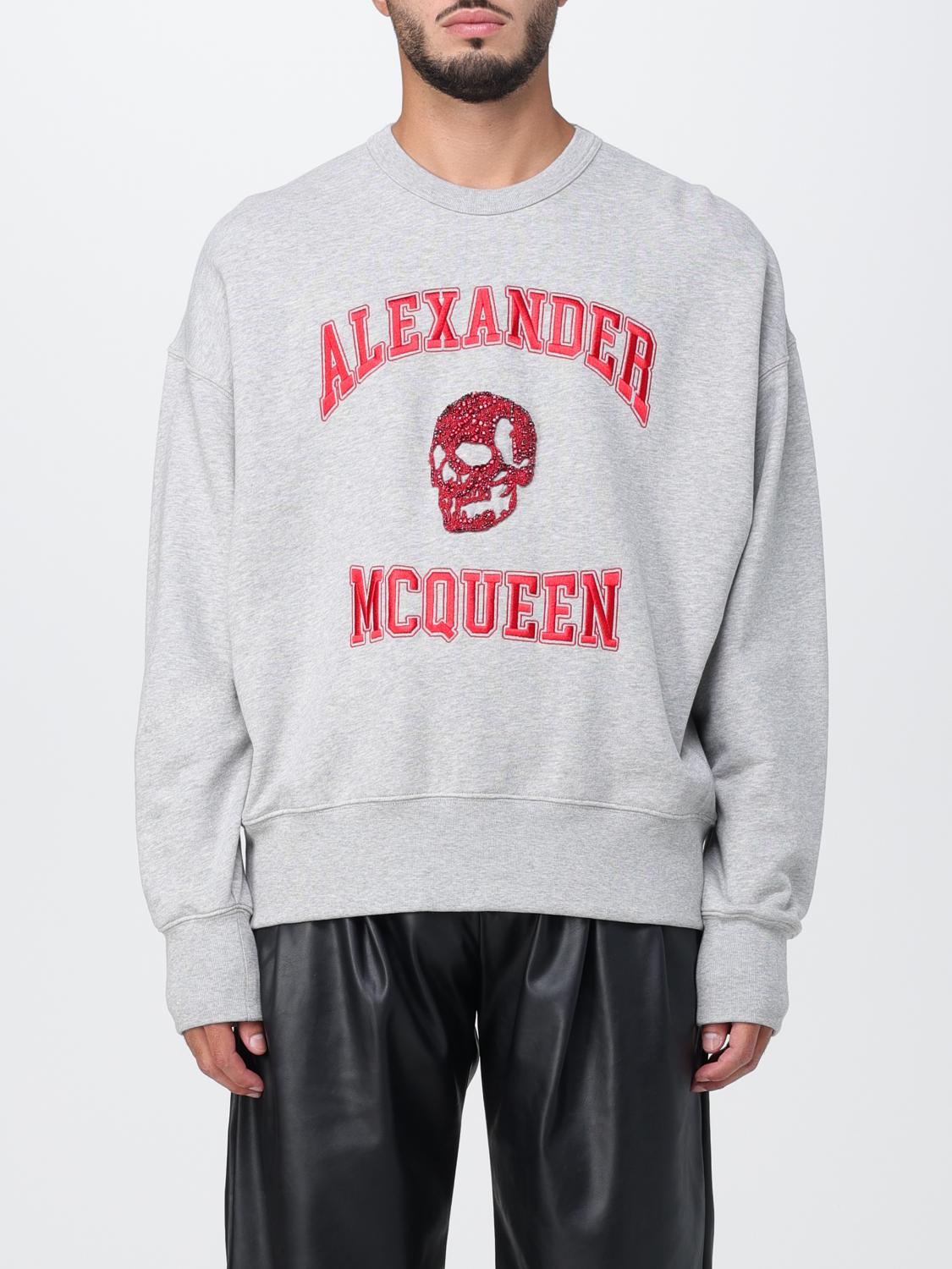 ALEXANDER MCQUEEN sweatshirt with rhinestone skull Grey