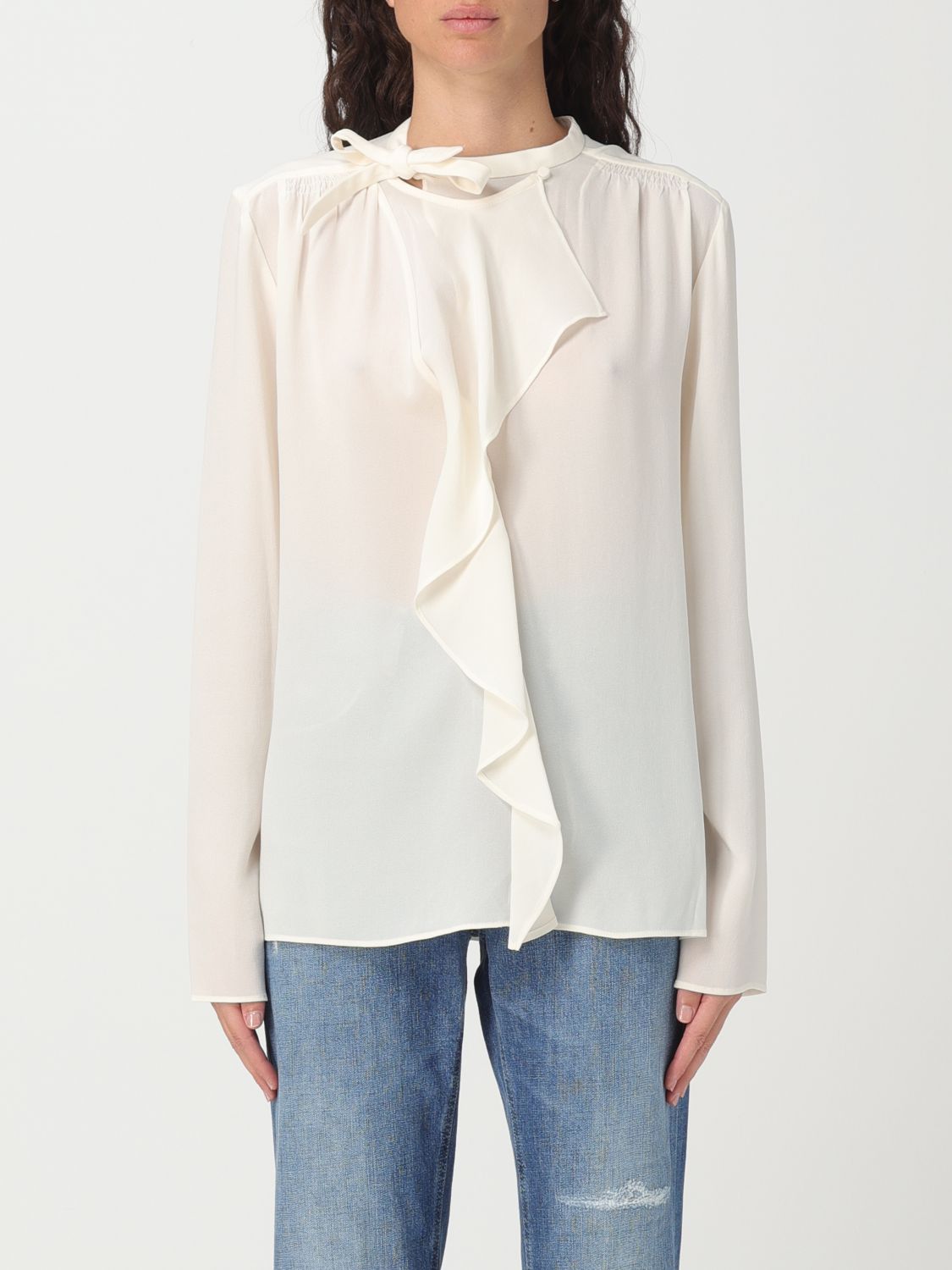 Shop Isabel Marant Utah Blouse In Synthetic Fabric In Beige