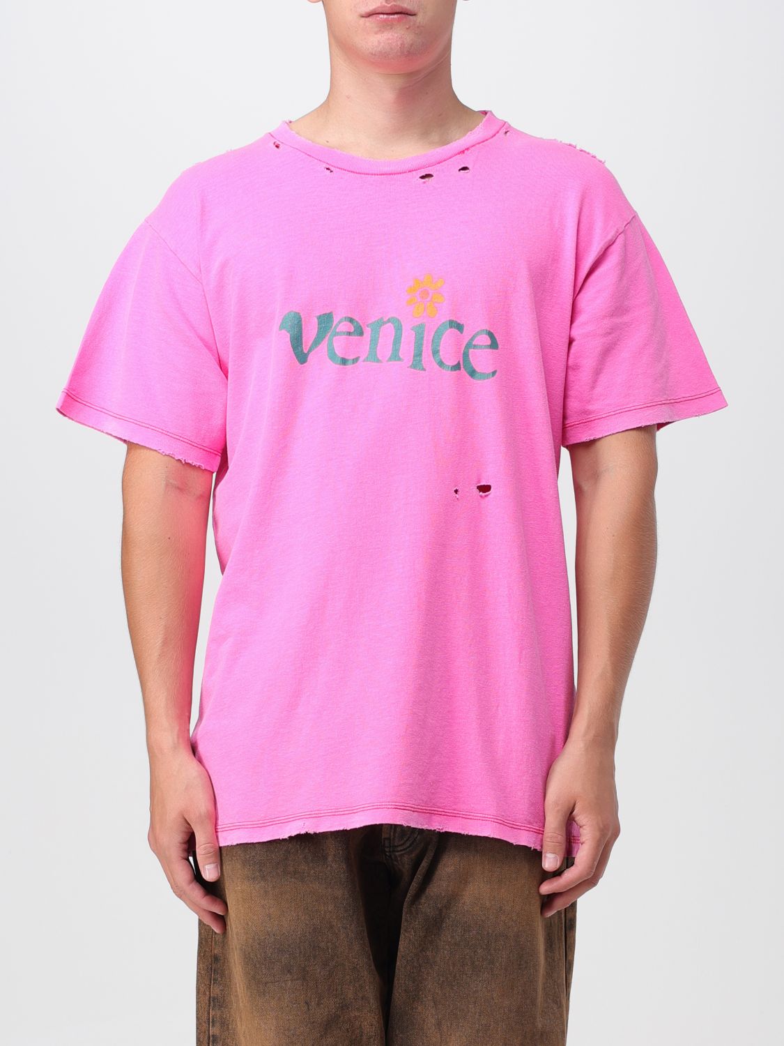 Shop Erl T-shirt  Men Color Pink