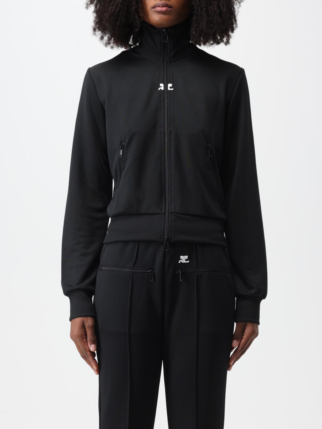 Courrèges Courreges Interlock Jersey Track Jacket For Athletic In Black