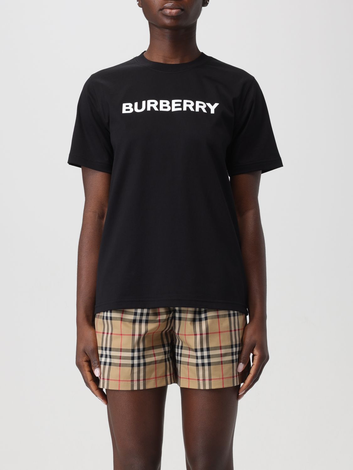 Shop Burberry T-shirt  Woman Color Black