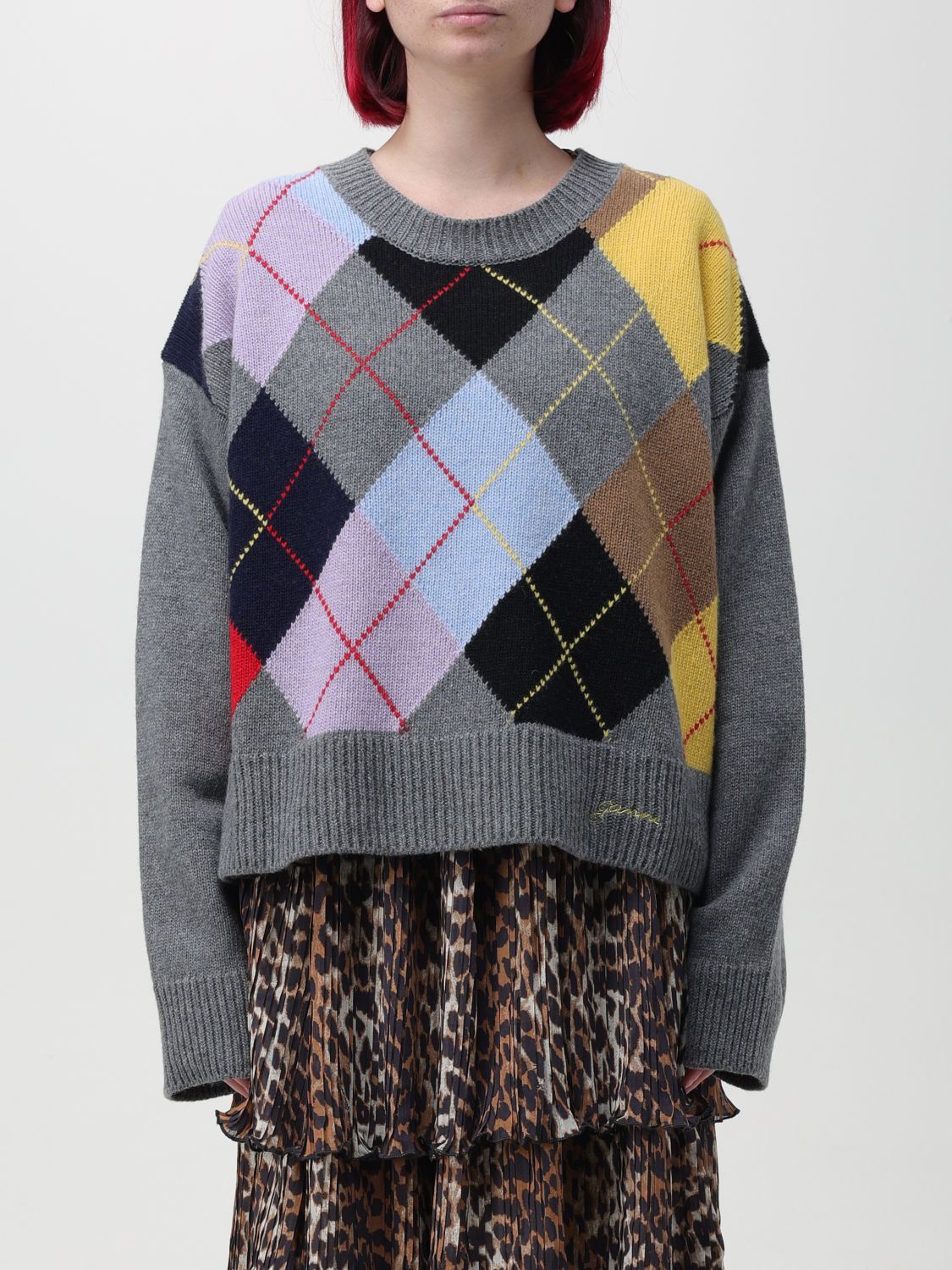 Shop Ganni Sweater  Woman Color Grey