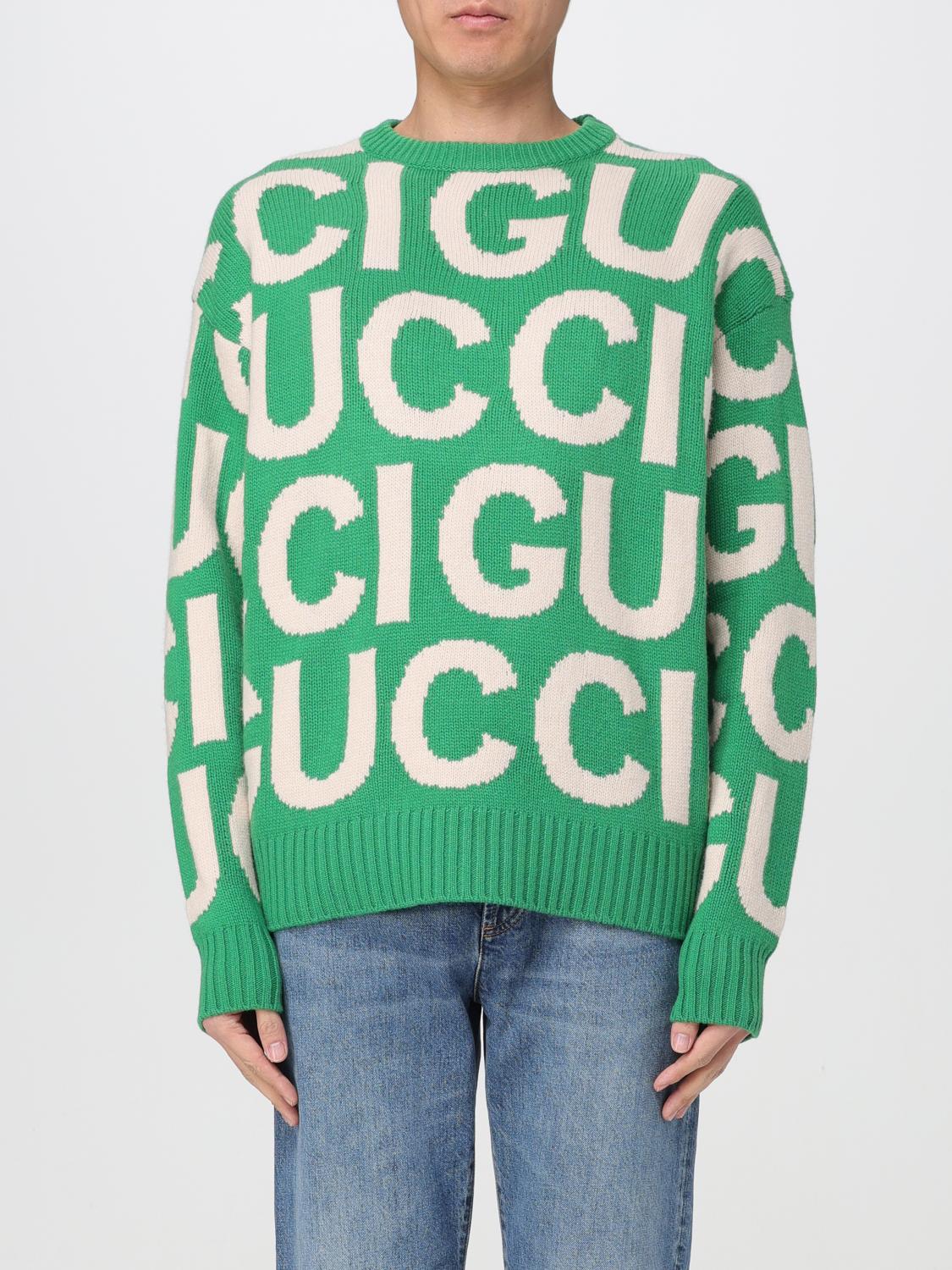 GUCCI Pull homme Vert Pull Gucci 763672XKDLV en ligne sur