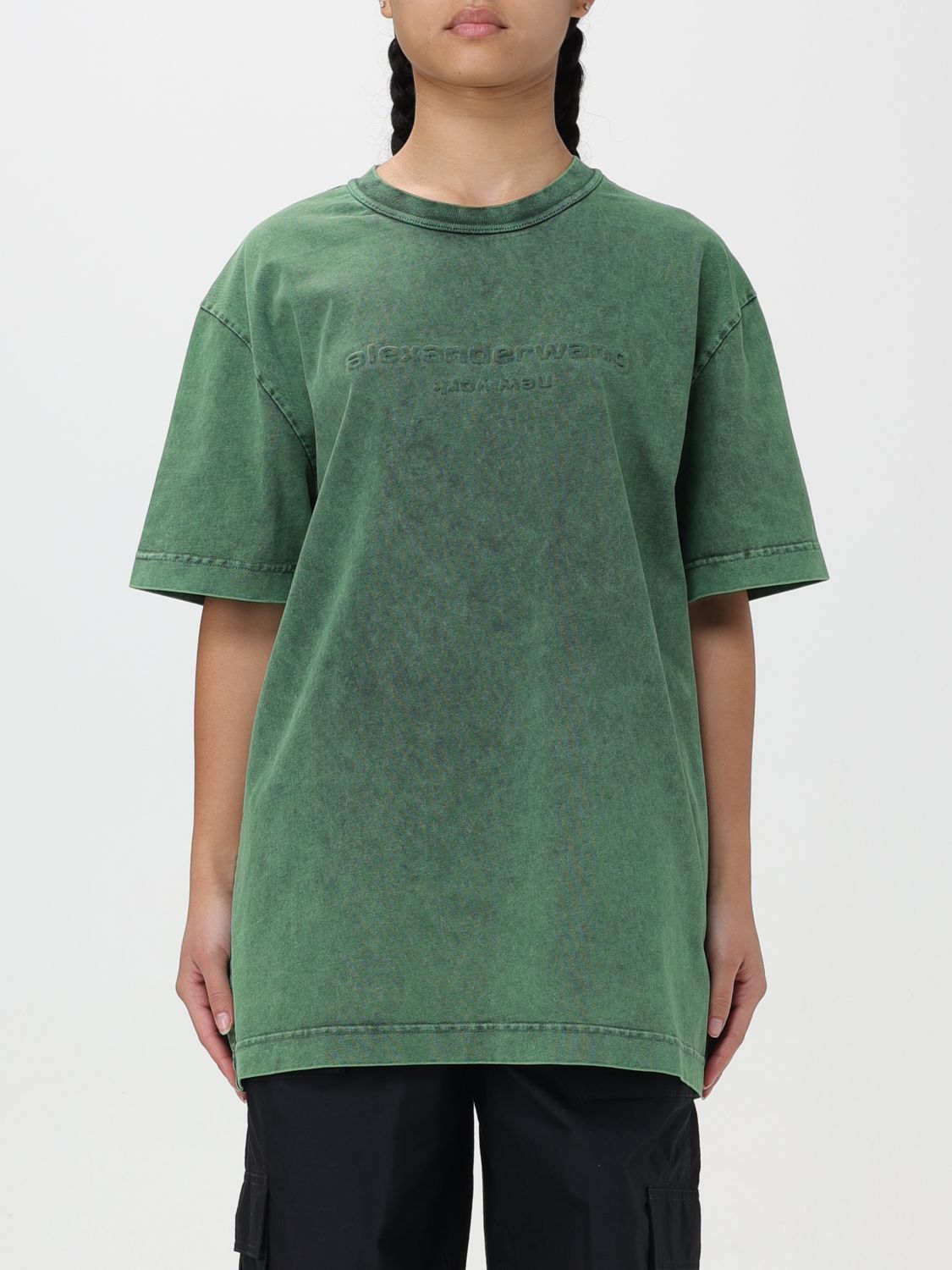 Shop Alexander Wang T-shirt  Woman Color Green