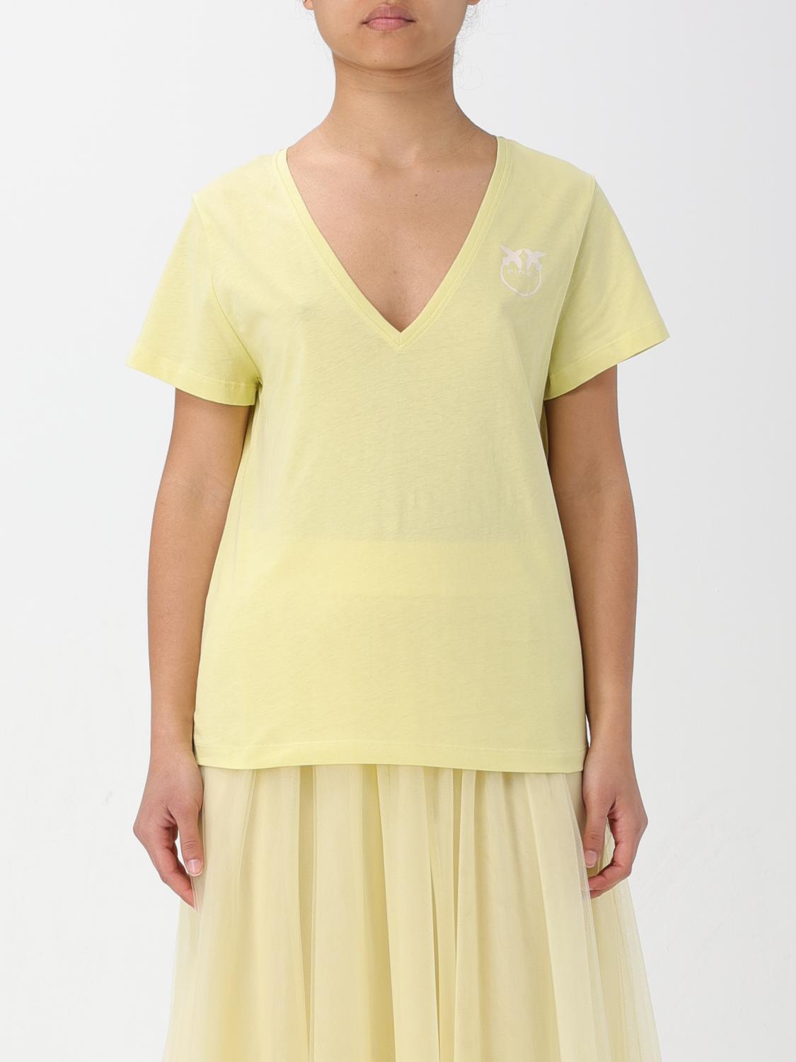 Shop Pinko T-shirt Woman Color Yellow