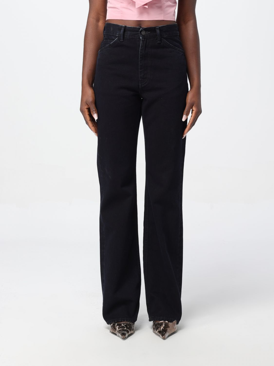 Shop Acne Studios Jeans  Woman Color Black