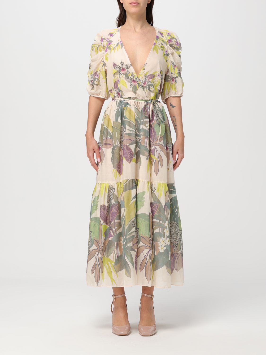 Shop Twinset Dress  Woman Color Lime