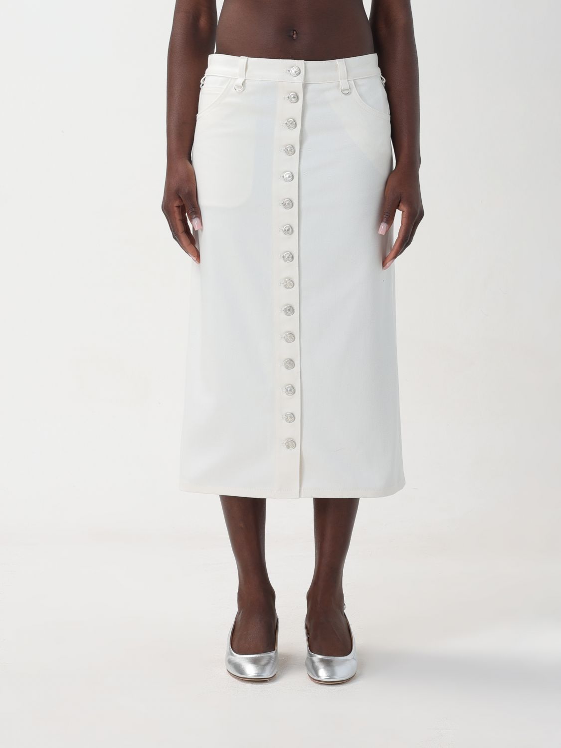 Shop Courrèges Skirt  Woman Color White