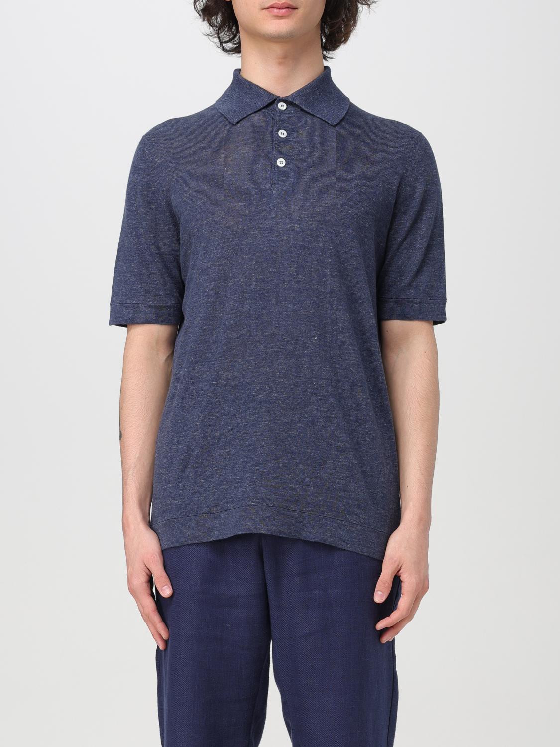Brunello Cucinelli Polo Shirt Men Color Blue In Blue