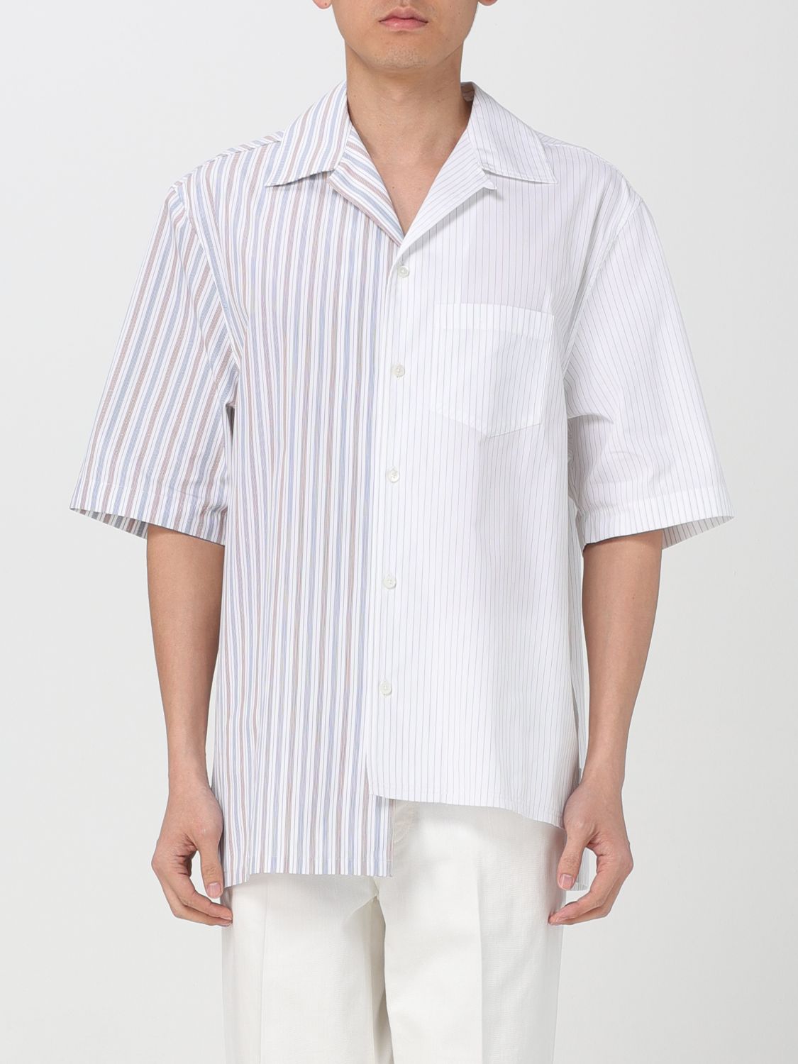 Shop Lanvin Shirt  Men Color Striped