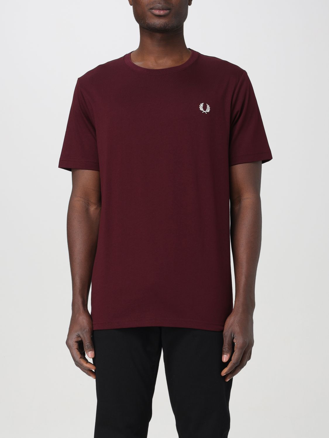 Fred Perry T-shirt  Men Color Burgundy