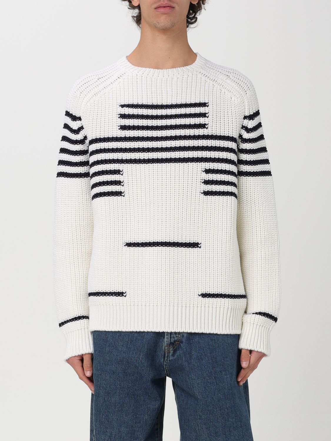 Shop Loewe Sweater  Men Color White