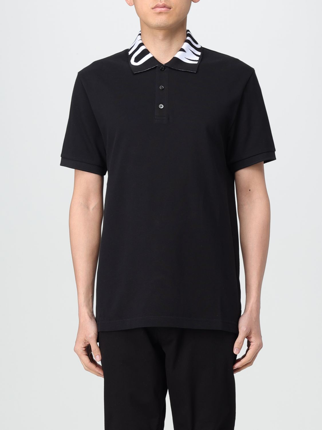 Shop Moschino Couture Polo Shirt  Men Color Black