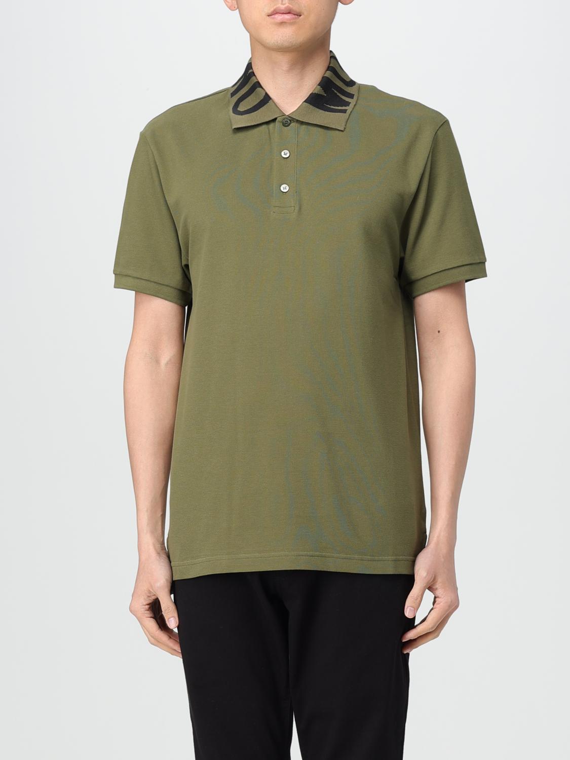 Shop Moschino Couture Polo Shirt  Men Color Green