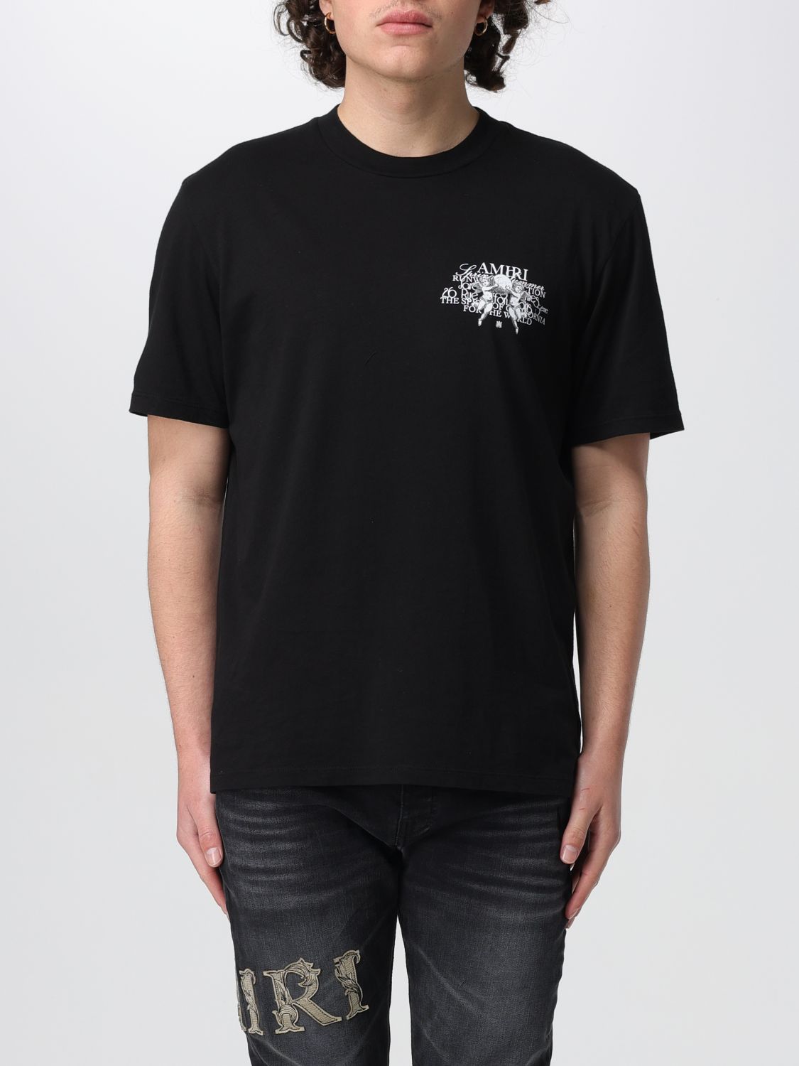 Shop Amiri T-shirt  Men Color Black