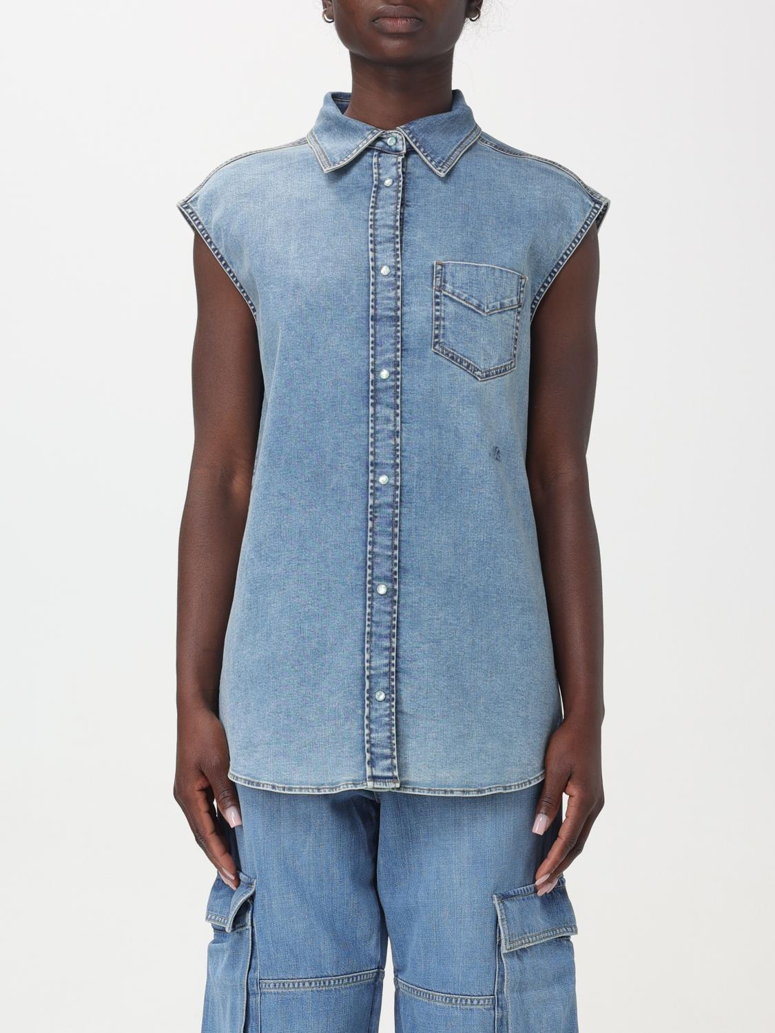 Shop Jacob Cohen Shirt  Woman Color Denim