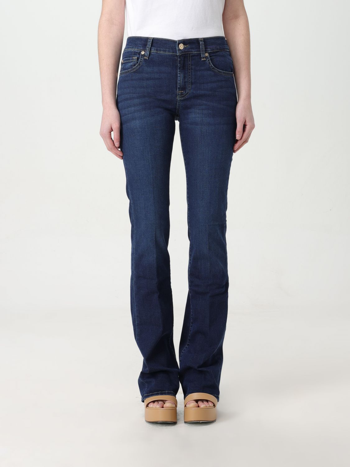 7 For All Mankind Jeans  Woman Colour Blue In 蓝色