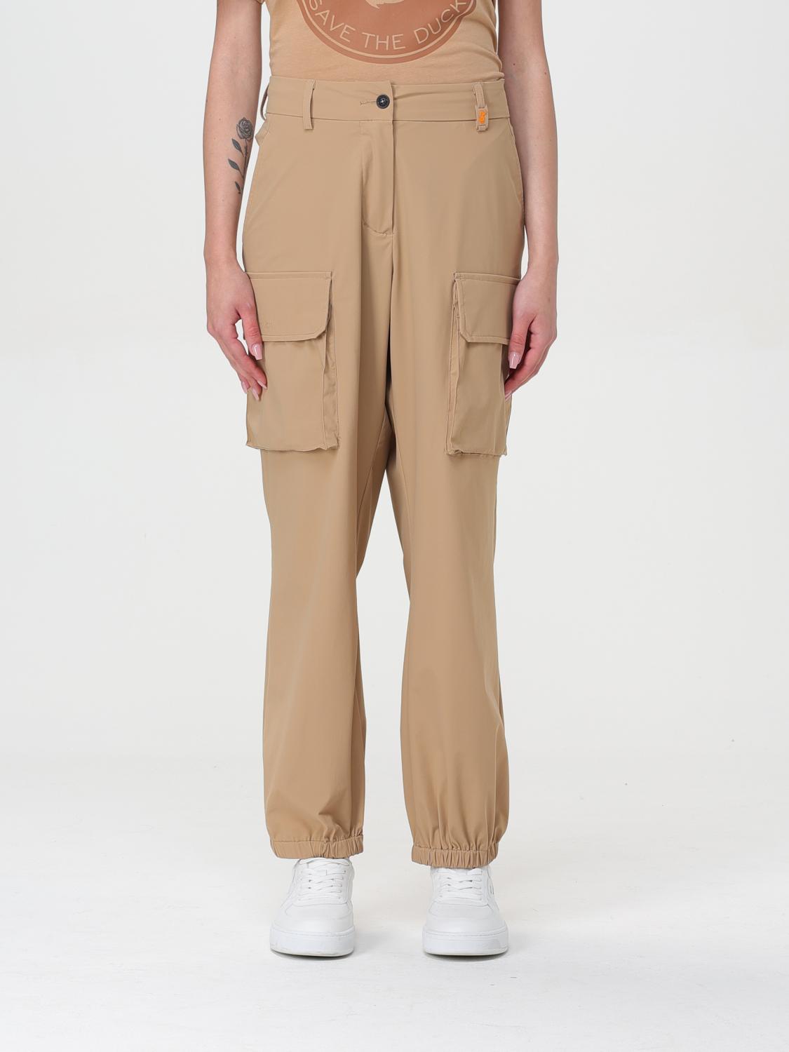 Shop Save The Duck Pants  Woman Color Sand