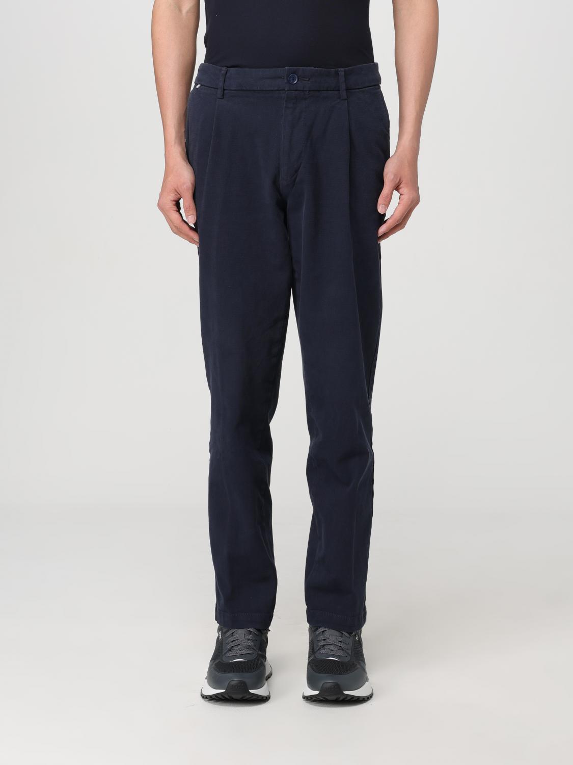 Shop Hugo Boss Pants Boss Men Color Blue In Blau