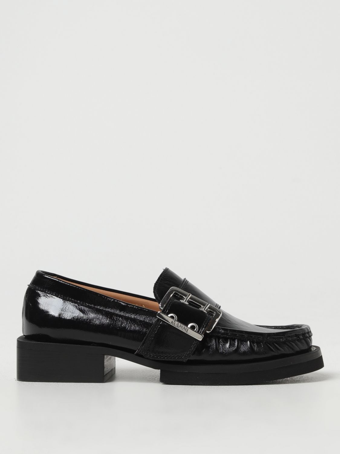 Shop Ganni Loafers  Woman Color Black