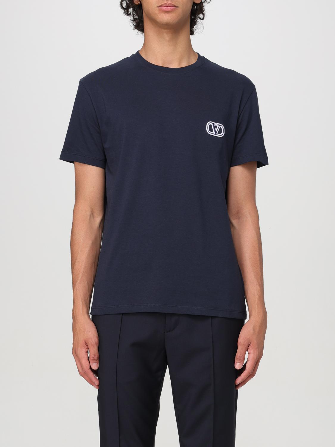 Shop Valentino T-shirt  Men Color Navy