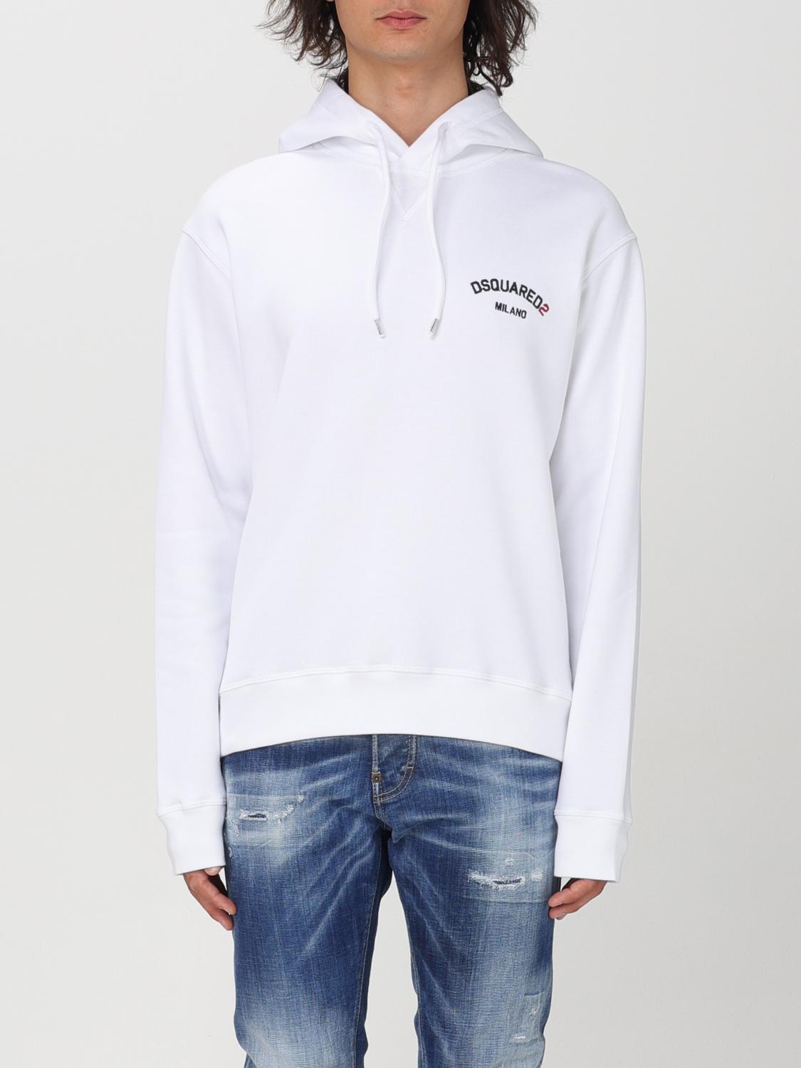 Dsquared2 White Graphic Printed Hoodie In White
