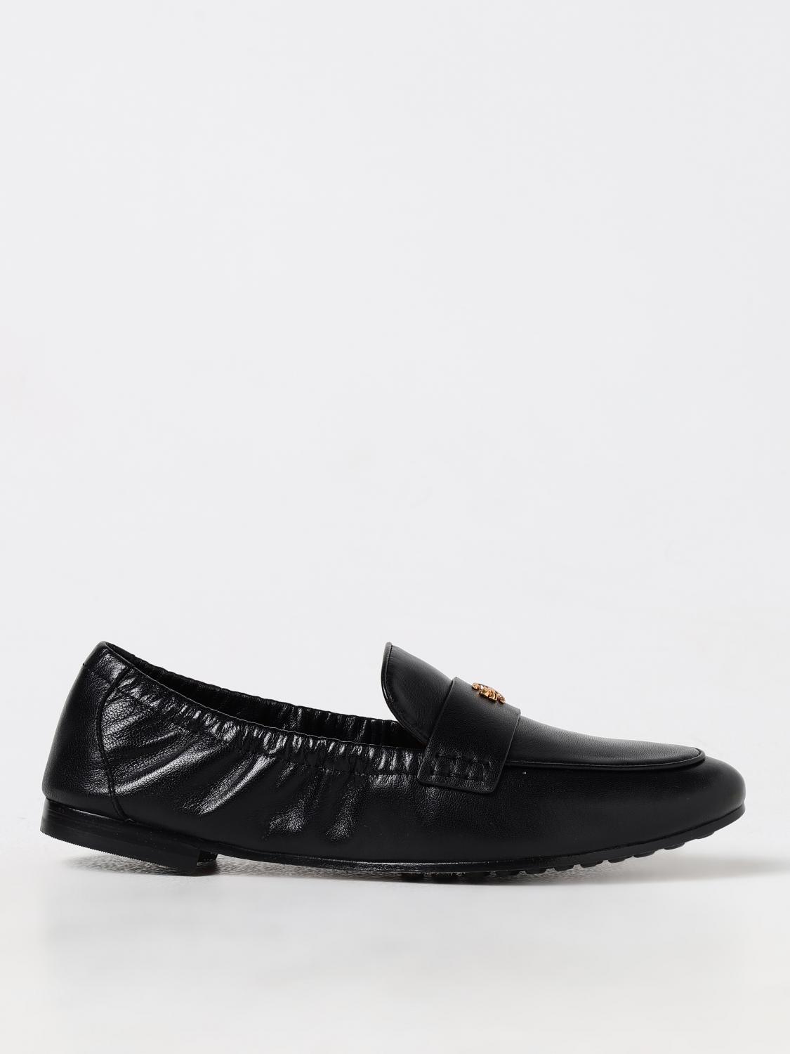 Tory Burch Black Leather Ballet Loafers In Black