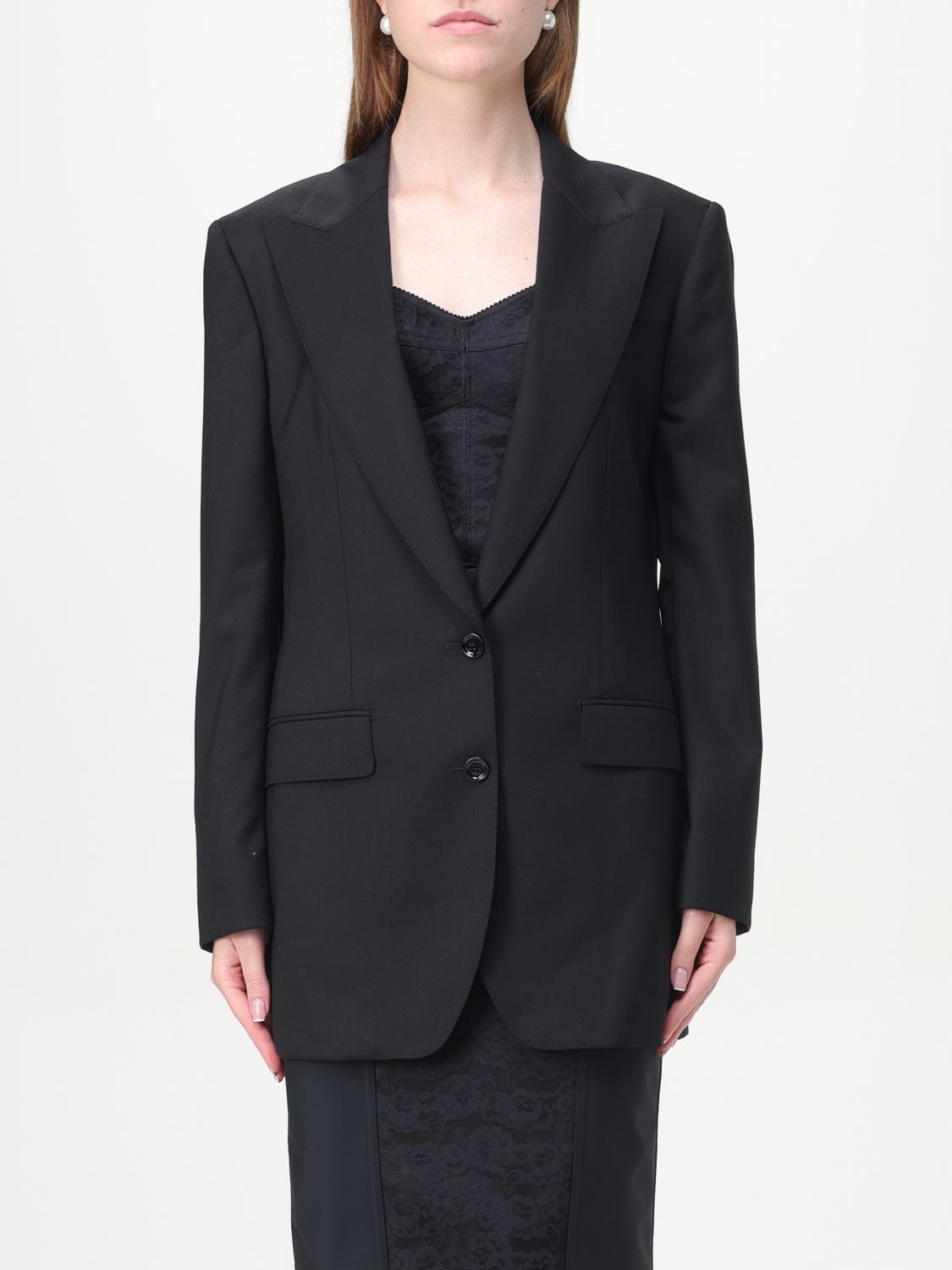 Shop Dolce & Gabbana Blazer  Woman Color Black In Schwarz