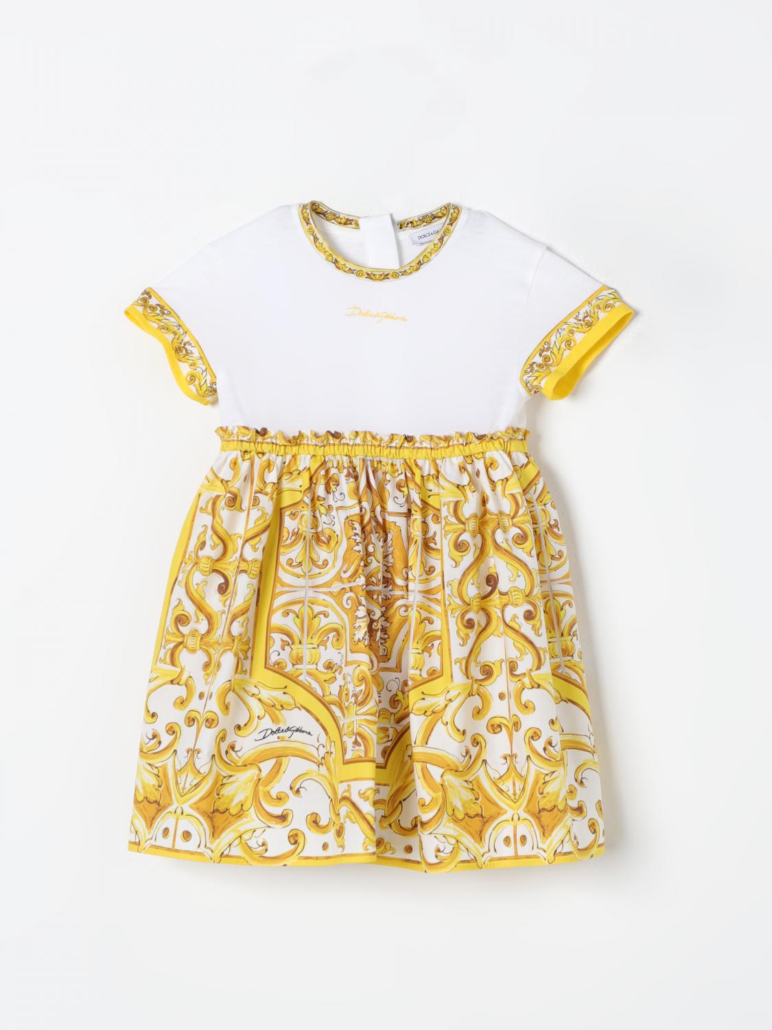 Shop Dolce & Gabbana Romper  Kids Color Yellow In Gelb