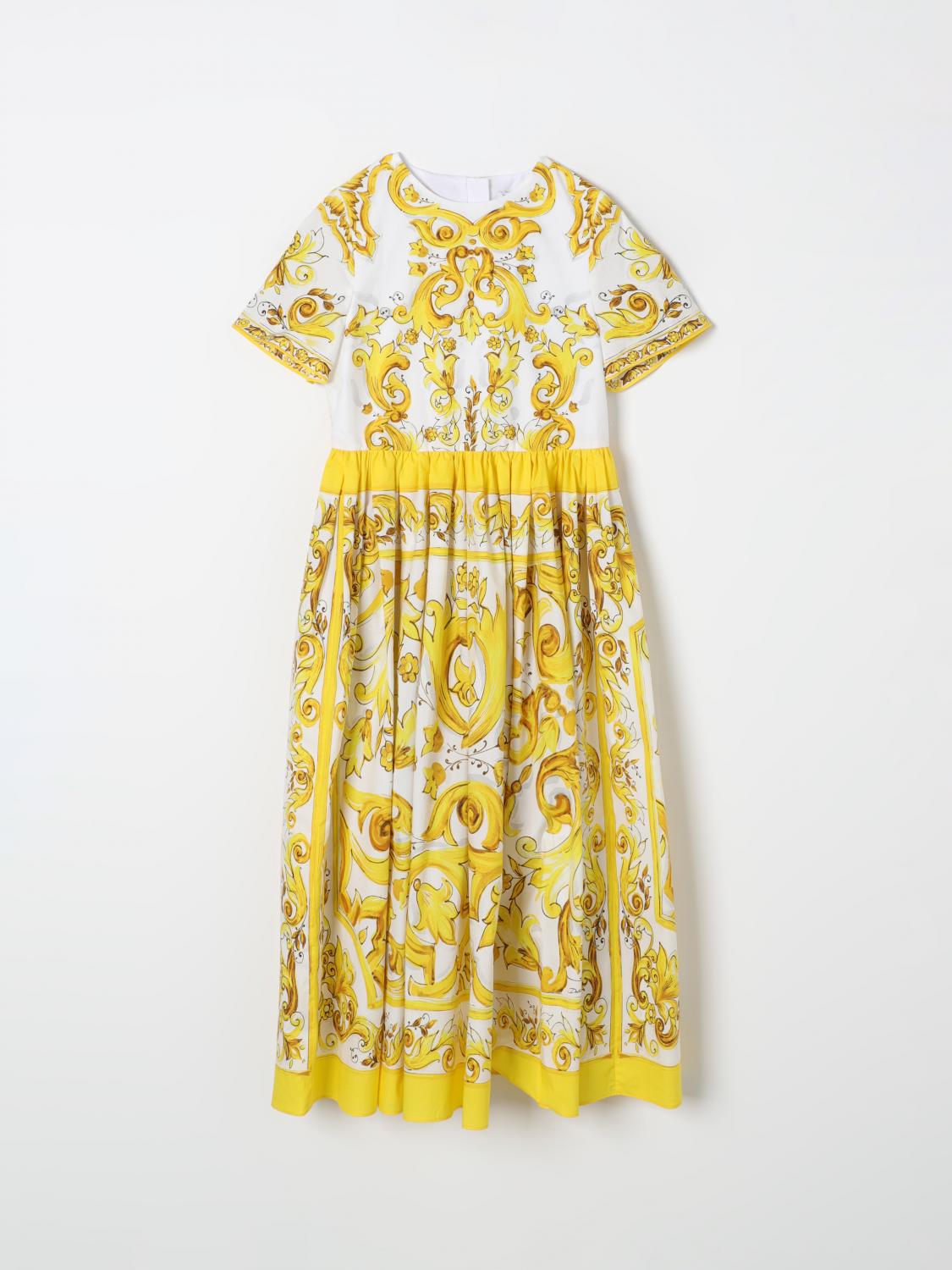 Shop Dolce & Gabbana Dress  Kids Color Yellow In Gelb