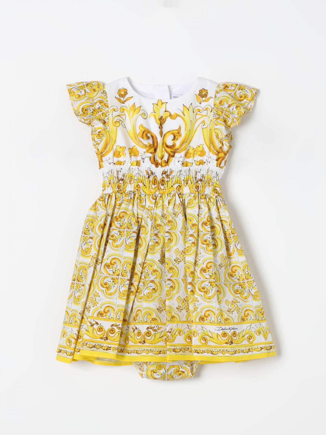 Shop Dolce & Gabbana Romper  Kids Color Yellow In Gelb