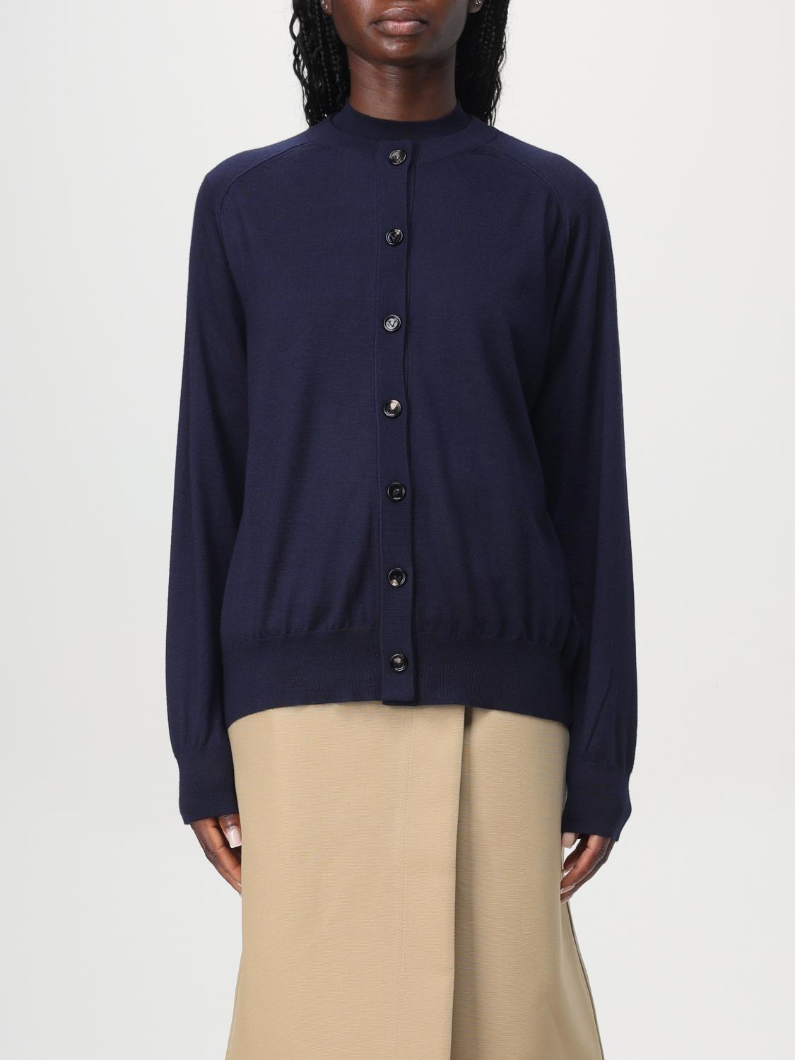 Shop Bottega Veneta Cardigan  Woman Color Navy